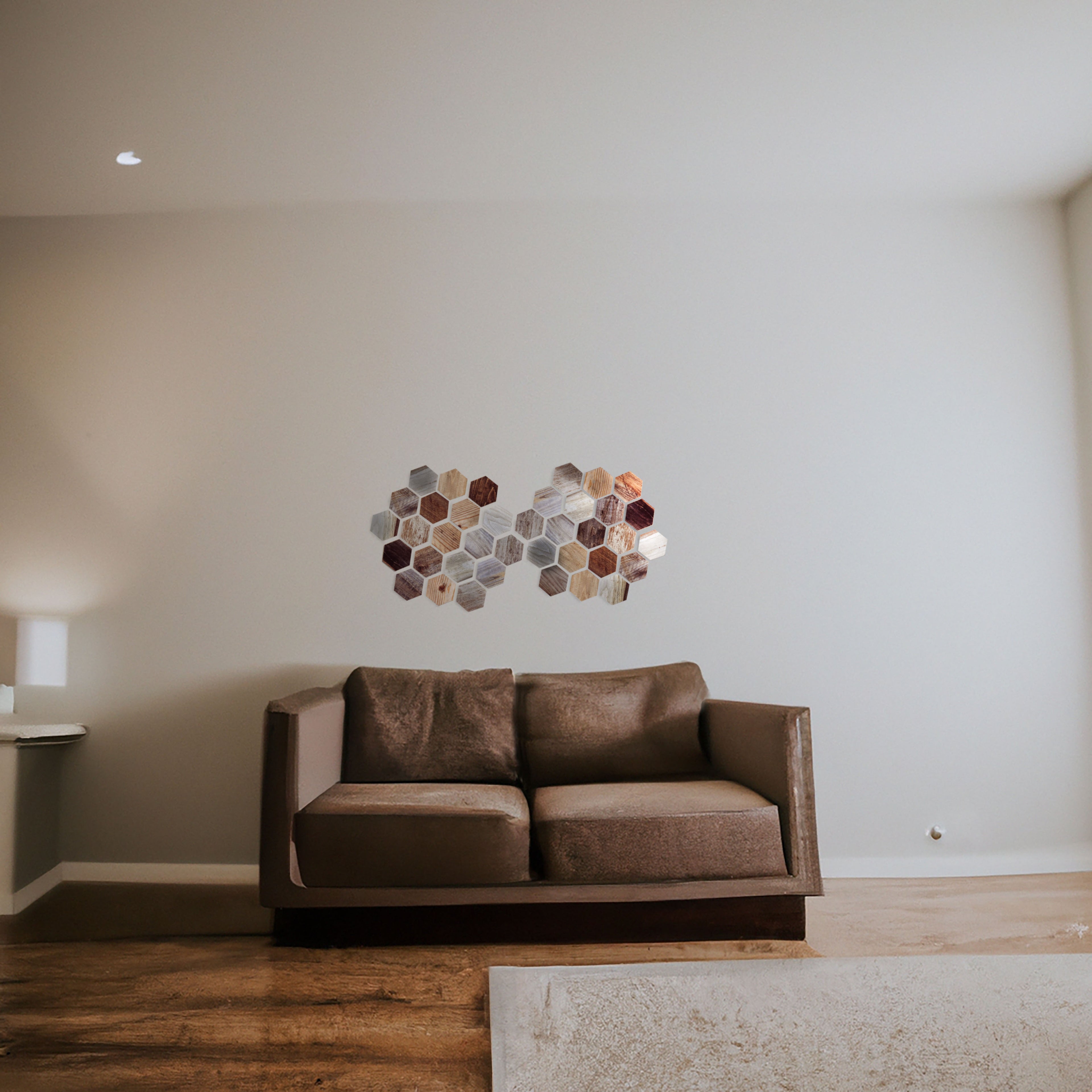 PEEL AND STICK HEXAGON WOOD TILES - WeekendWalls