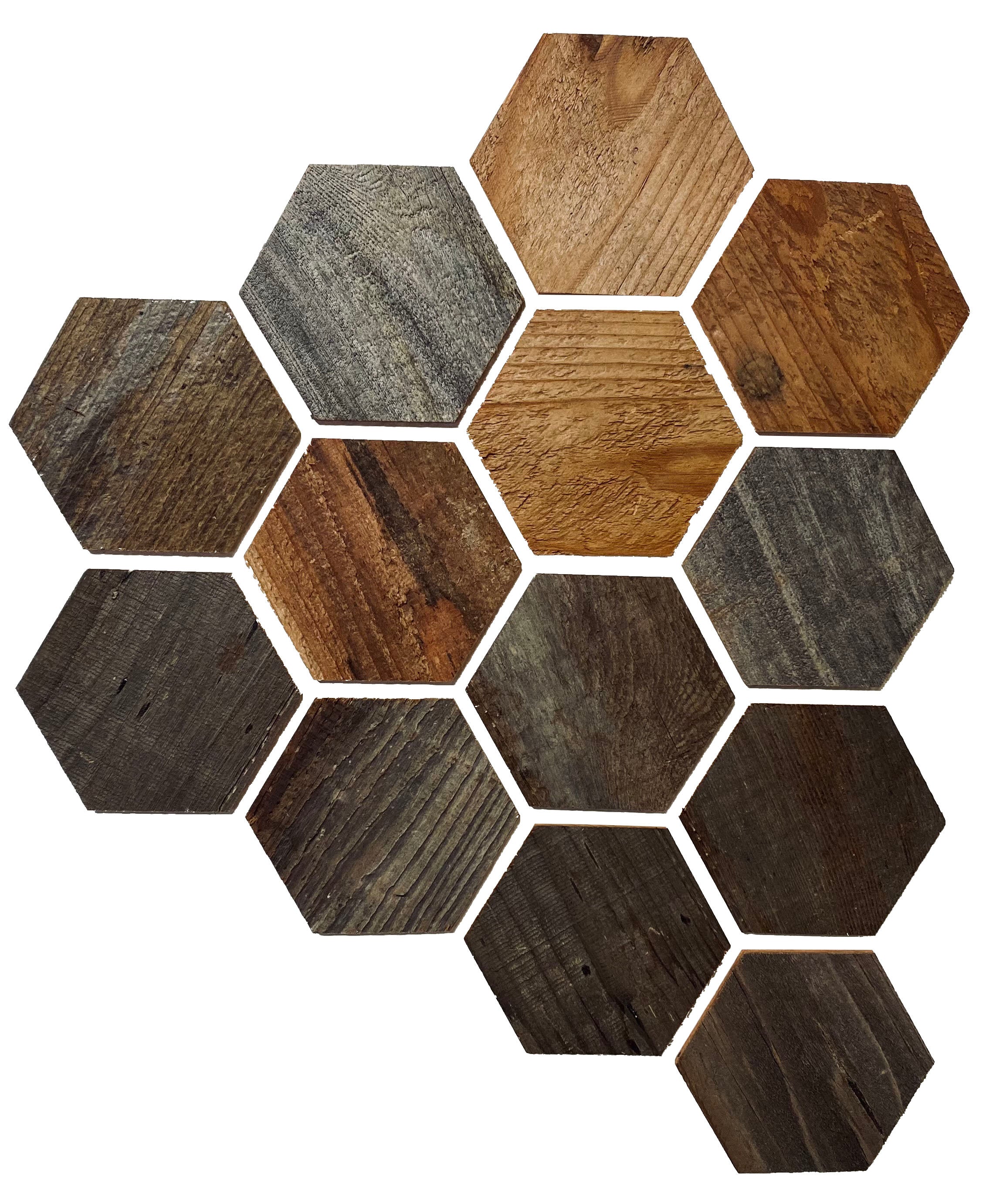 PEEL AND STICK HEXAGON WOOD TILES - WeekendWalls