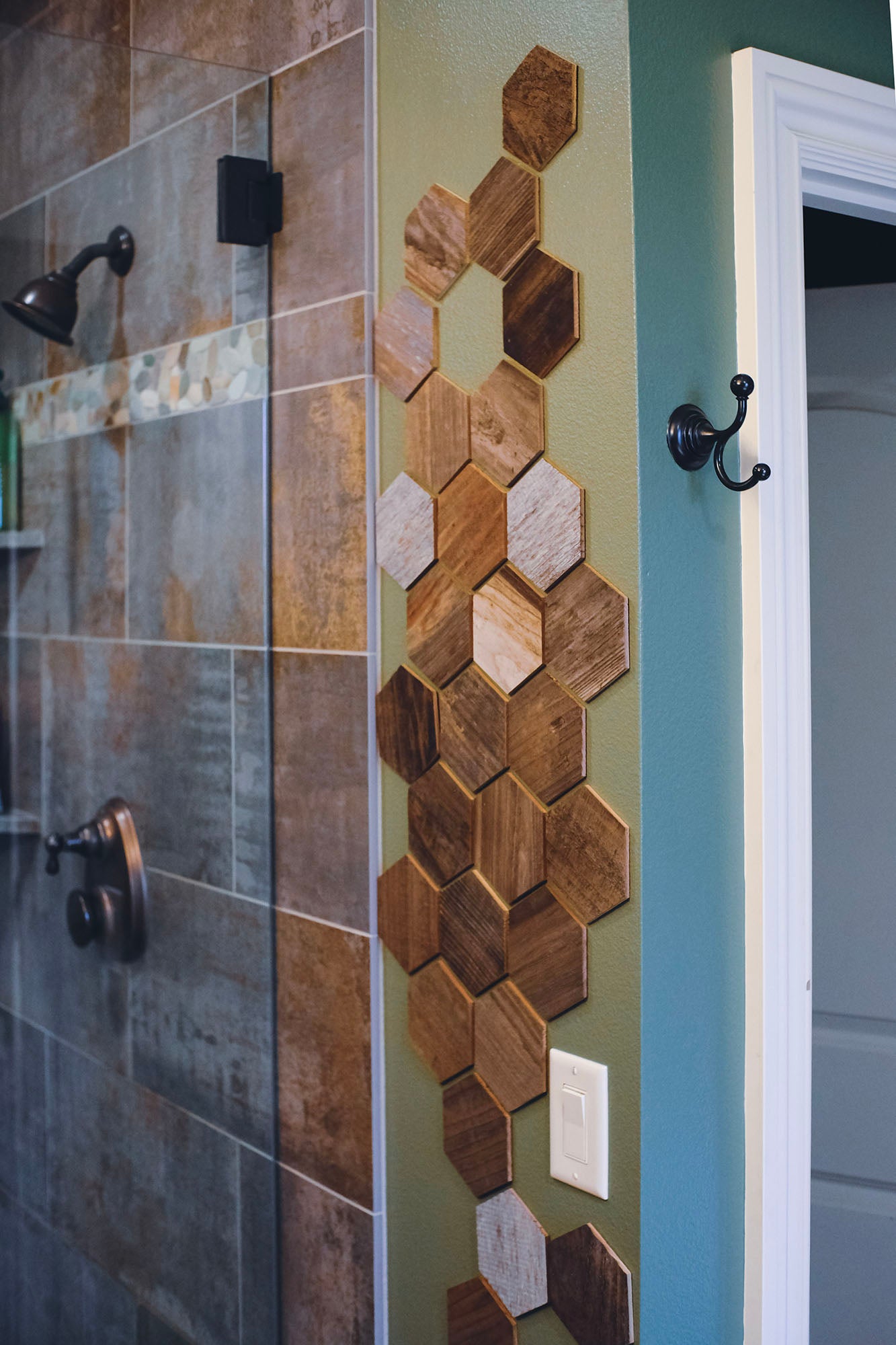 PEEL AND STICK HEXAGON WOOD TILES - WeekendWalls